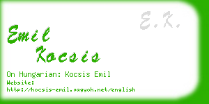 emil kocsis business card